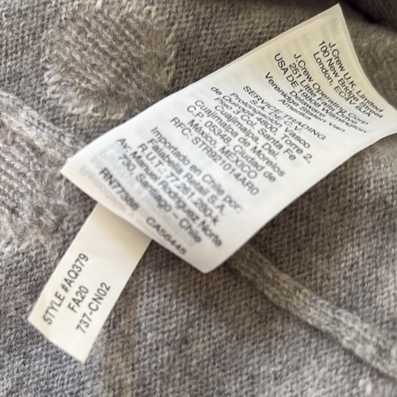 J. Crew Heather Gray Cashmere Navy Bow Detail Polka Dot Crewneck Sweater - M - Picture 13 of 14